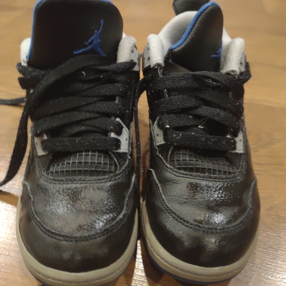 Jordan Retro 4 Kids Black and Blue Size 12c 308499-006